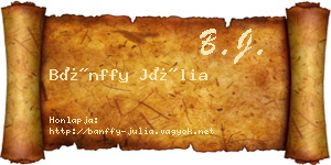 Bánffy Júlia névjegykártya
